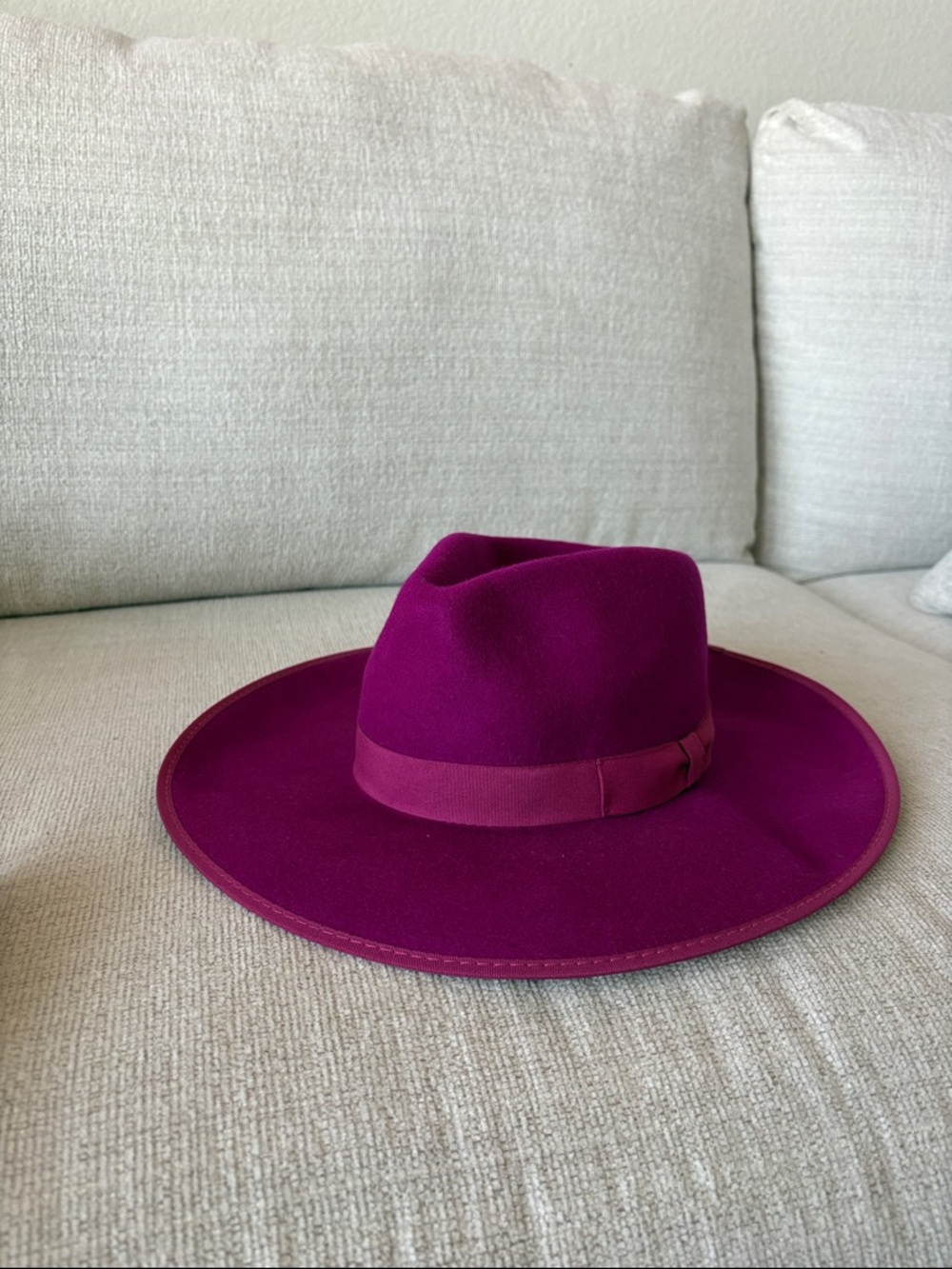 Dressed in LALA Fuchsia Wide-Brim Fedora with Ribbon Trim